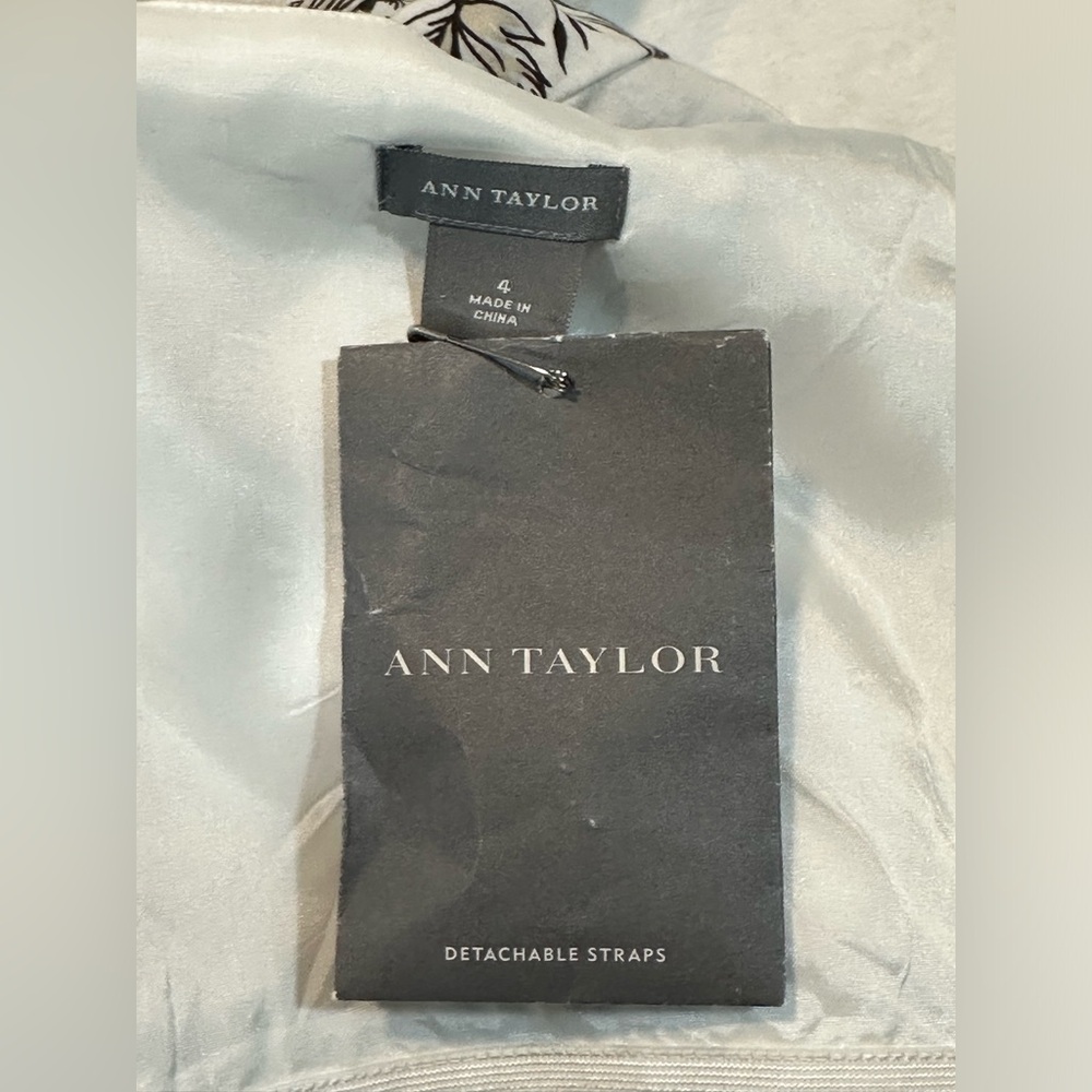 AnnTaylor Women's Floral Cotton Strapless Pleated A-Line Fit & Flare Dress Size4 - Picture 5 of 7